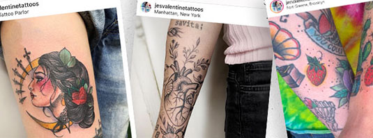 Images of Tattoos done by Jessica from her Instagram