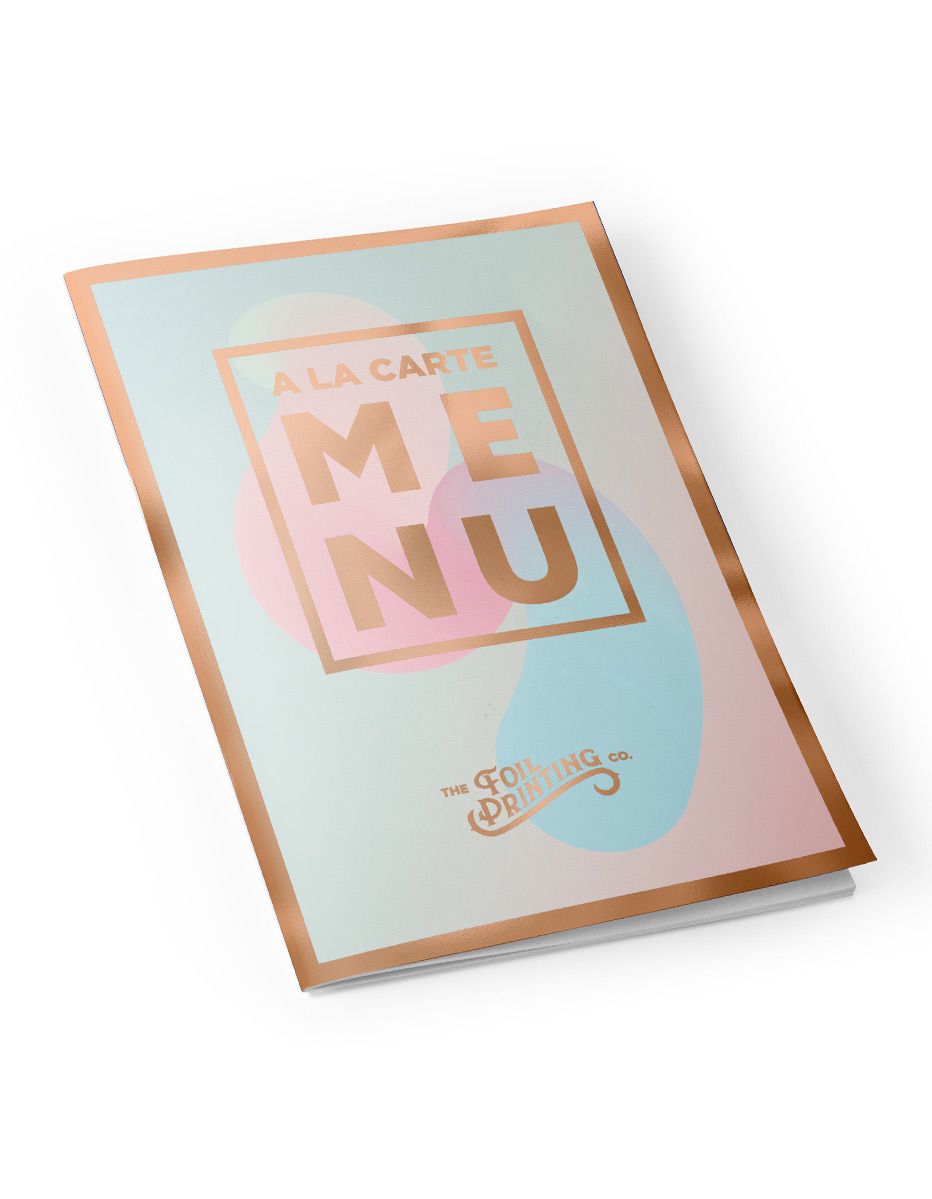 Metallic Gold Foil Menu Booklet Printing Front