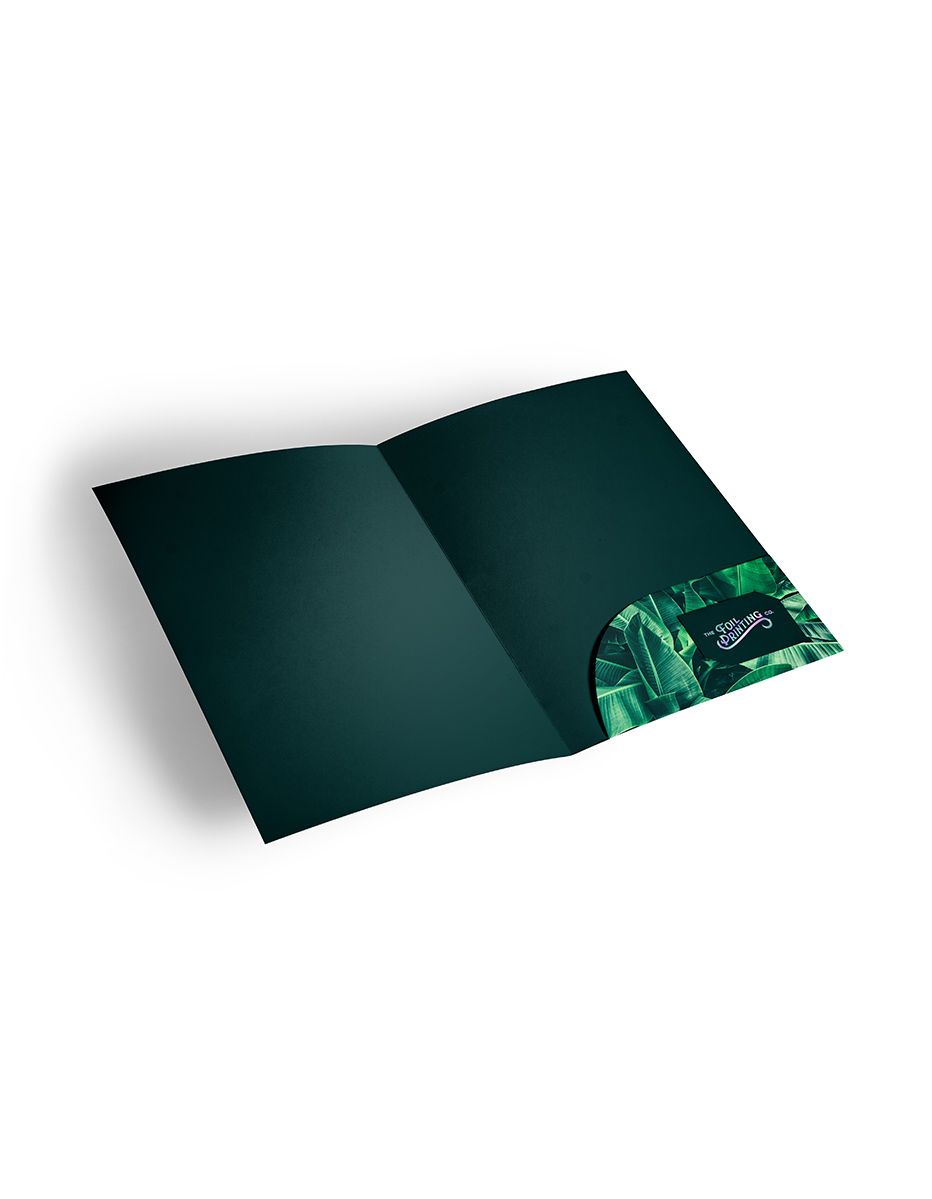 Metallic Rose Gold Presentation Folders Angled