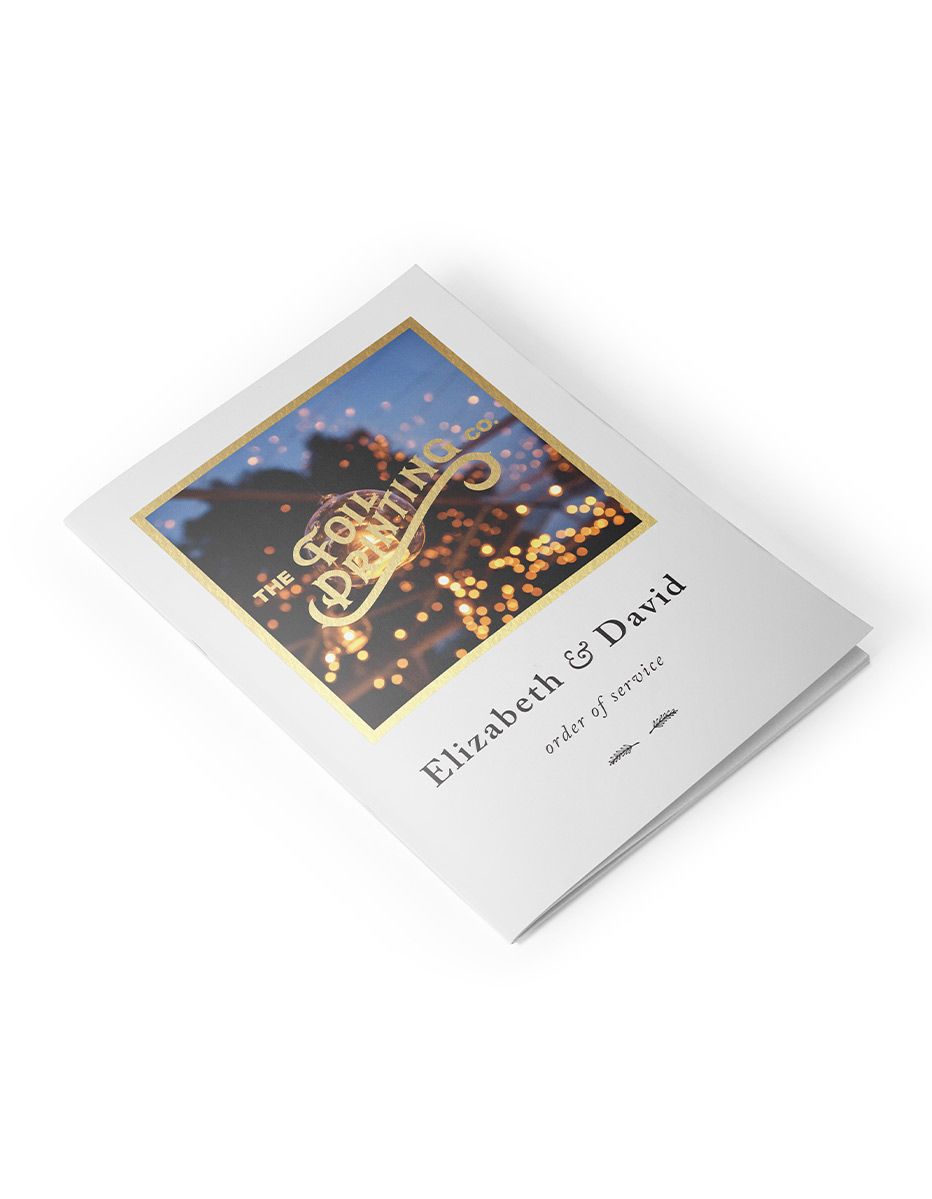 Metallic Gold Foil Order of Service Printing