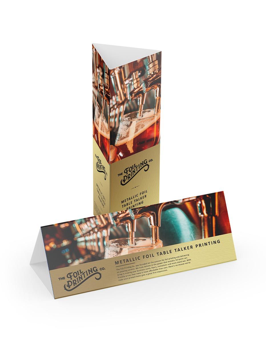 Metallic Gold Foil Table Talking Printing Verticle & Horizontal