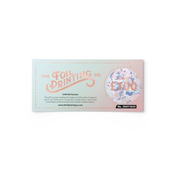 Metallic Rose Gold Foil Vouchers Front