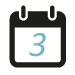 A calendar icon featuring a black outline, representing dates, scheduling, or time management functionality.