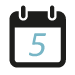 A calendar icon featuring a black outline, representing dates, scheduling, or time management functionality.